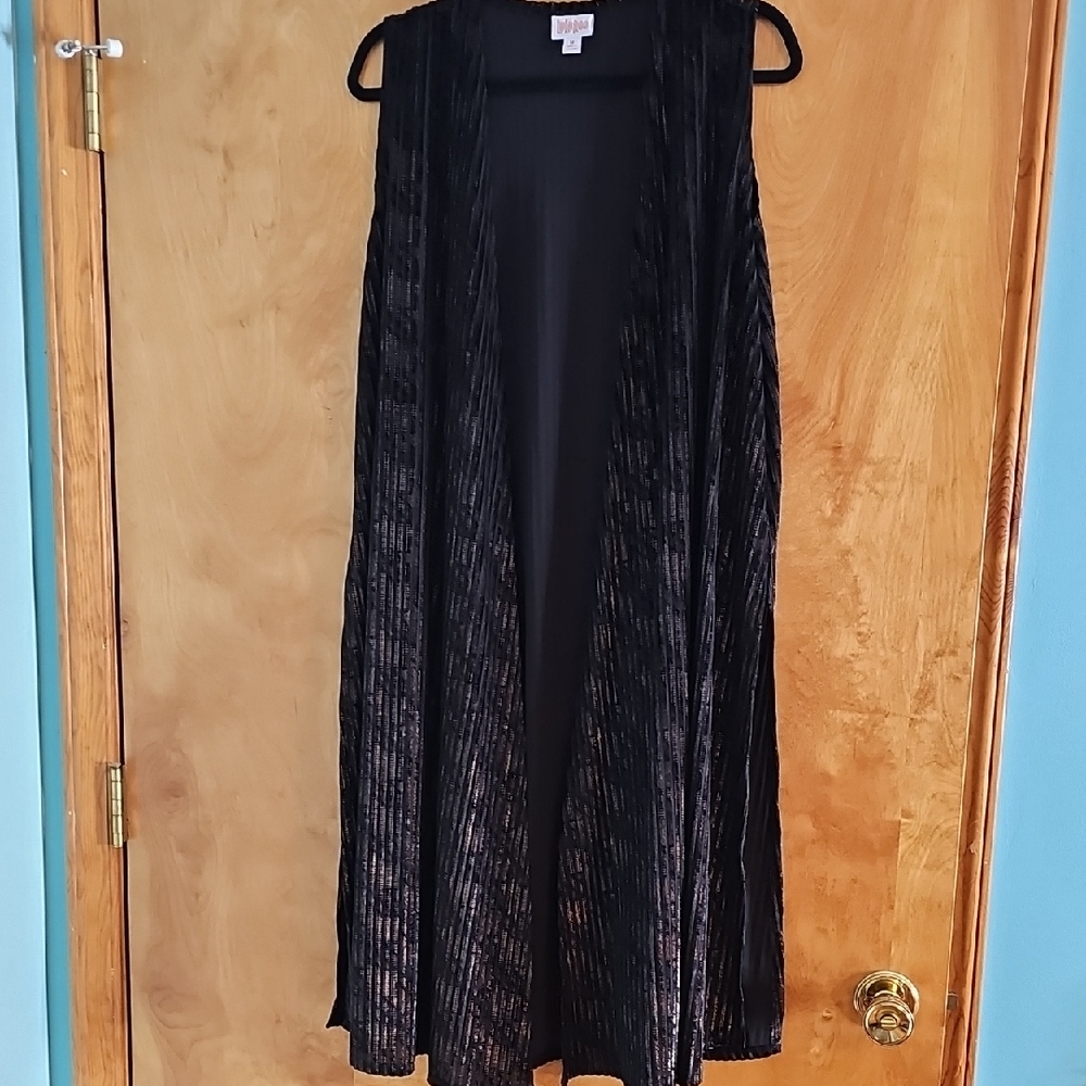 LuLaRoe Black Long Open Vest